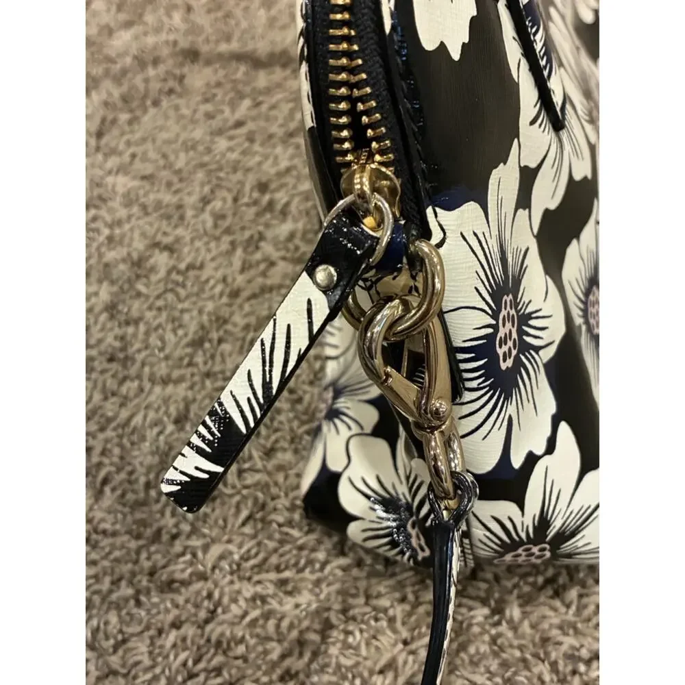 Kate Spade New York Cedar Street Floral Maise Satchel Bag Black and White 426